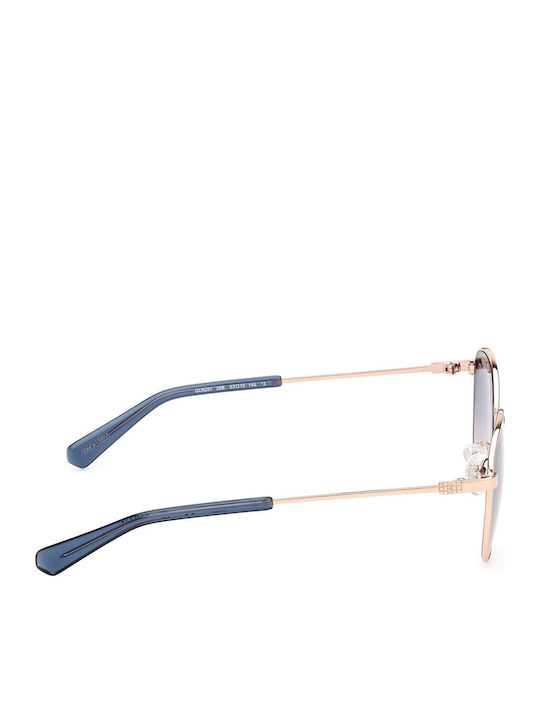Guess Unisex Sunglasses With Gold Metallic Frame And Grey Gradient Lens GU8257 28B