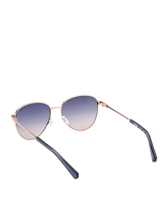 Guess Unisex Sunglasses With Gold Metallic Frame And Grey Gradient Lens GU8257 28B