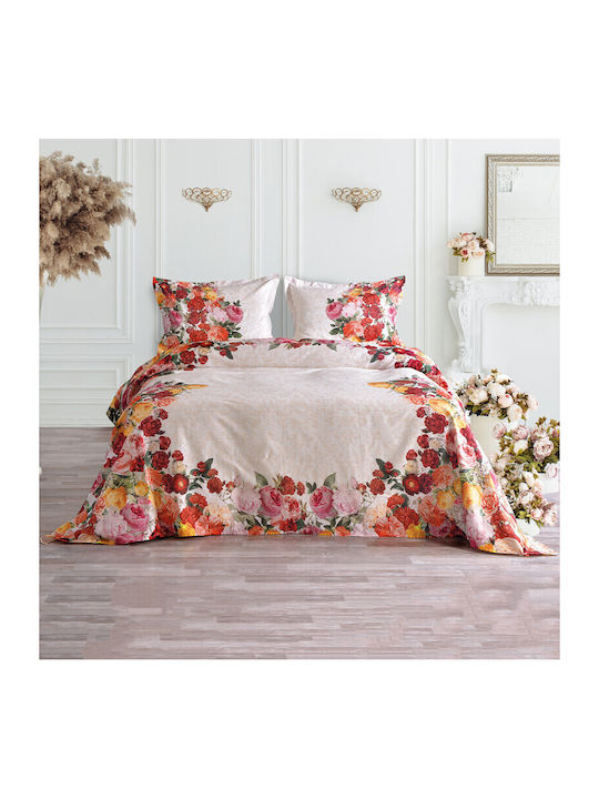 Makis Tselios Home Duvet Set Queen 240x260cm Giardino Multicolour 3pcs 350 GSMGsm