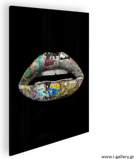 Graffiti Lips Painting on Canvas 35x50cm