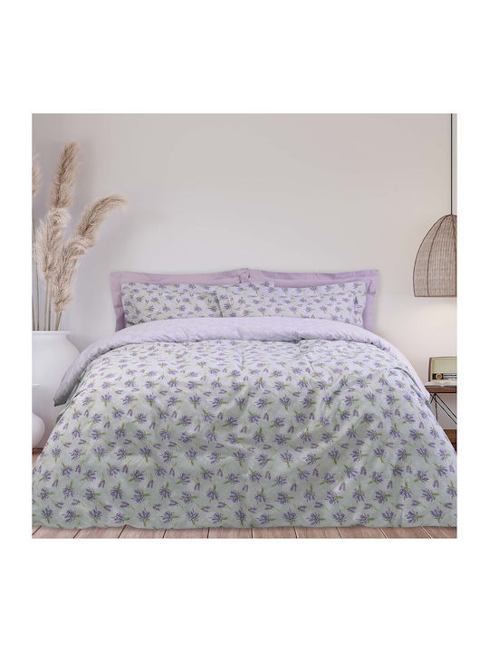 Das Home 5400 Coverlet Single from Cotton & Polyester Lila / Green 160x240cm