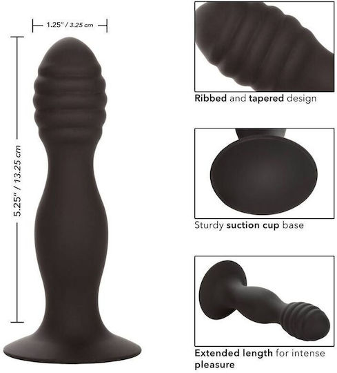 Calexotics Ribbed Stud Πρωκτικό Dildo Μαύρο 13.25cm