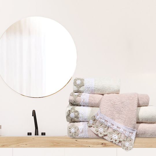 Das Home Bath Towel Set 3pcs 0444 Pink Weight 500gr/m²