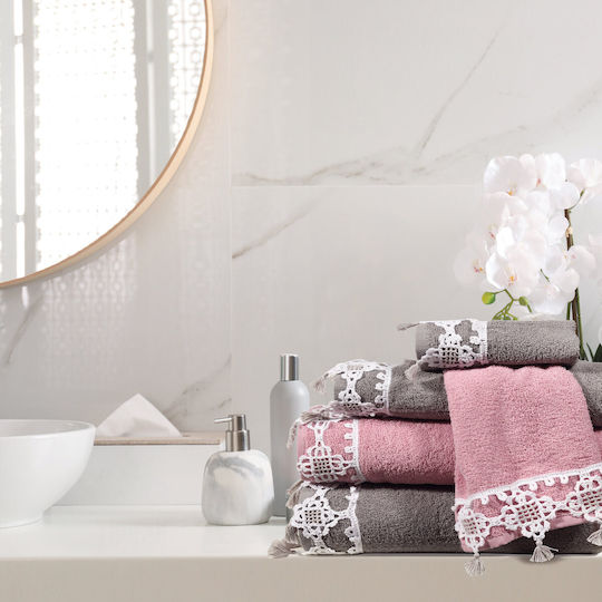 Das Home Σετ Πετσέτες Μπάνιου 3τμχ 0447 Γκρι Βάρους 500gr/m²
