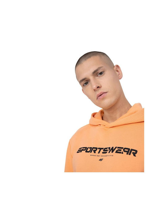 4F Herren Sweatshirt mit Kapuze Orange