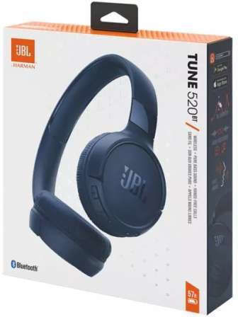 JBL Tune 520BT Wireless / Wired On Ear Headphones with 57 hours of Operation and Quick Charge Blue