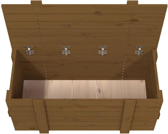 vidaXL Διακοσμητικό Μπαούλο Ξύλινο Καφέ Μελί 91x40.5x42εκ.
