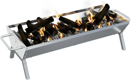vidaXL Rostfreier Stahl Holzkohlegrill 118cmx42cm