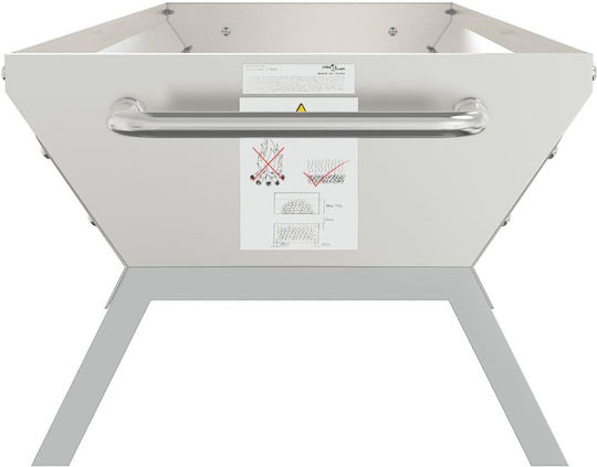 vidaXL Rostfreier Stahl Holzkohlegrill 118cmx42cm