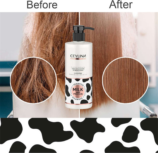 Ceylinn Professional Milk Protein Σαμπουάν Αναδόμησης/Θρέψης για Ξηρά Μαλλιά Μαλλιά 500ml