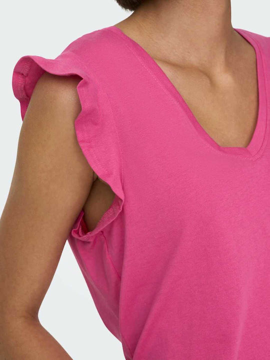 Only Women's Summer Blouse Sleeveless Pink