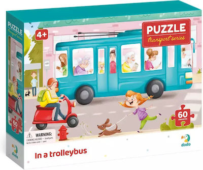 Kids Puzzle Trolley Bus for 4++ Years 60pcs Dodo