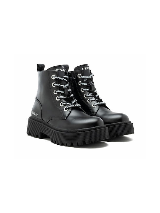 Replay Kids Combat Boots Black