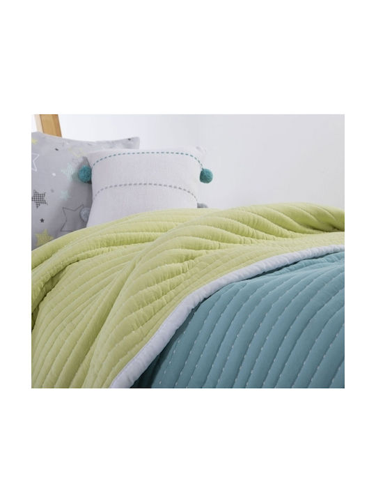 Nef-Nef Homeware Παιδικό Κουβερλί Μονό Livid Aqua/Lime 160x220εκ.