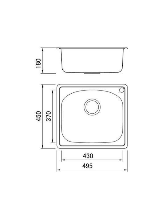 Karag BL 605 BL605 Drop-In Chiuvetă Inox Satinat L49.5xW45cm Argint