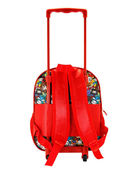 Karactermania 3D School Bag Trolley Kindergarten Multicolour with Water Bottle Holder