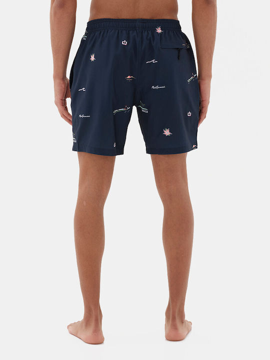 Emerson Printed Volley Ανδρικό Μαγιό Σορτς Navy Blue με Σχέδια