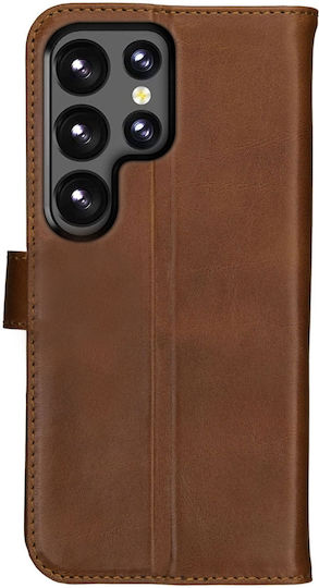 Rosso Deluxe Wallet Δερμάτινο Καφέ (Galaxy S23 Ultra)