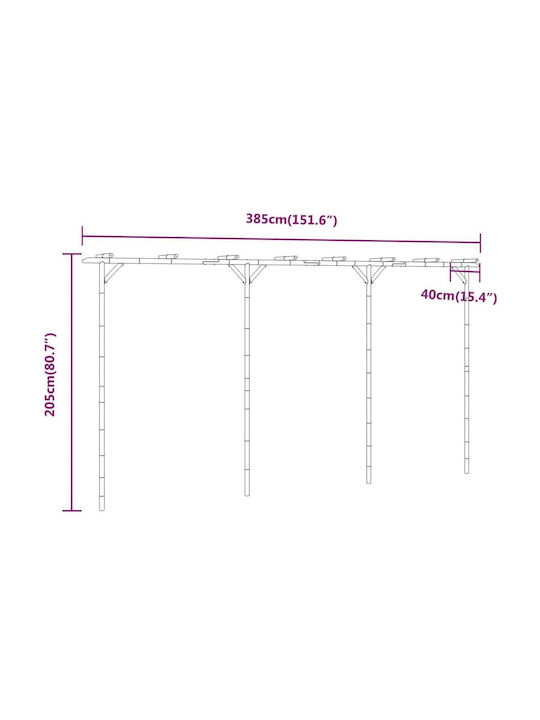 Pergolă De Grădină Din Bambus Bej 385x40x205cm