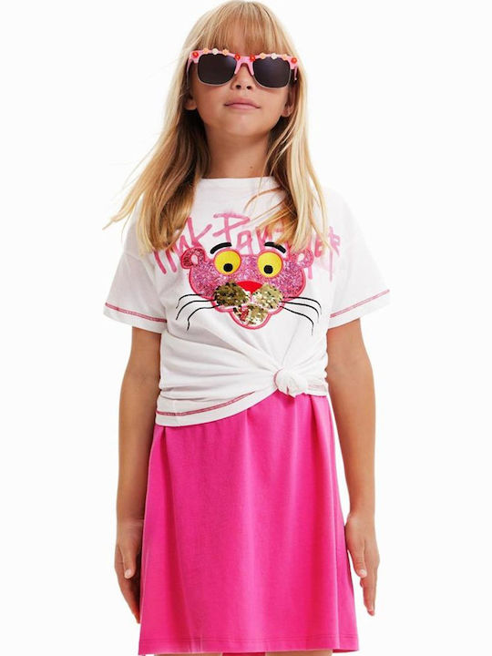 Tricou pentru copii Alb Pink Panther