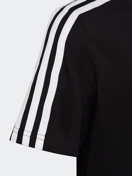 Kinder-T-Shirt Schwarz Essentials 3-Stripes