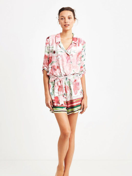 Women's Long Sleeve One-piece Shorts Multicolour