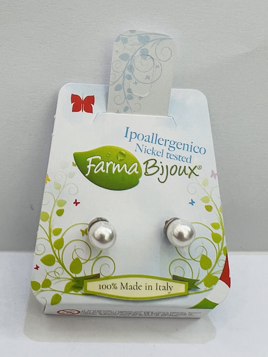 Farma Bijoux Pearls Hypoallergenic Kids Earrings Studs White
