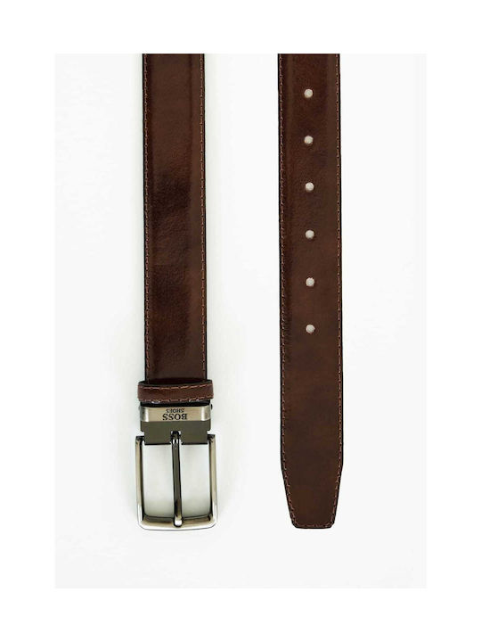 Boss Shoes Men's Leather Belt Brown