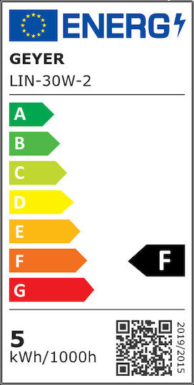 Geyer Λάμπα LED 5W 300mm για Ντουί S14s και Σχήμα Linestra Θερμό Λευκό 450lm