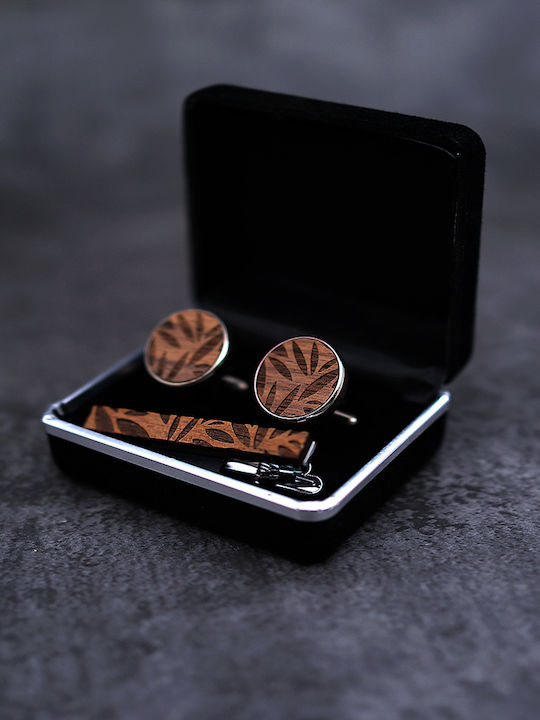 Legend Accessories Manschettenknöpfe aus Holz in Braun Farbe Legend Accessories Manschettenknöpfe aus Holz in Braun Farbe
