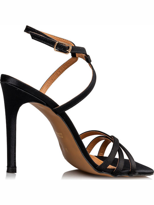 Saline Fabric Sandals Black