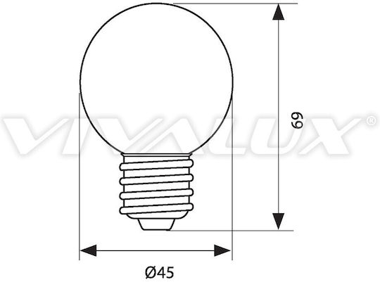 Vivalux LED-Lampe 1W für Fassung E27 und Form G45 Kühles Weiß 95lm