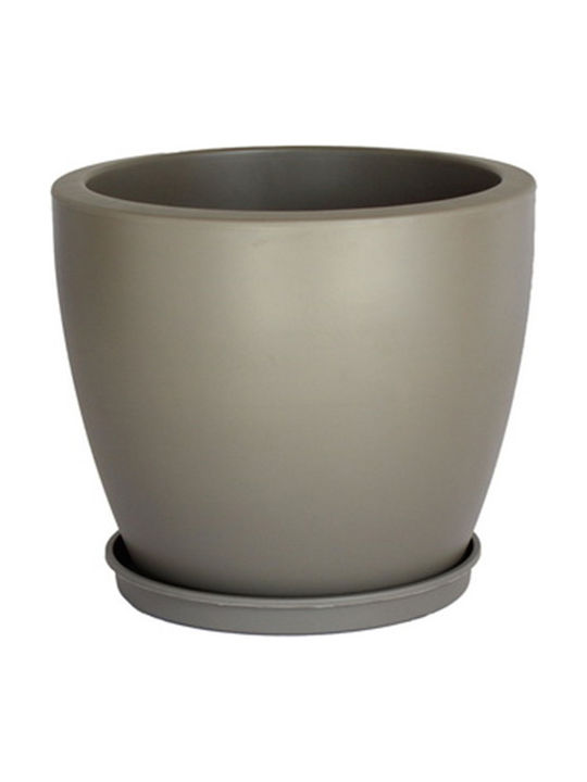 Viomes Linea 861 Ghiveci Plastic Gri cu suport 25x25x21εκ.