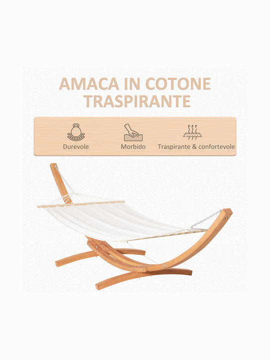 Outsunny Single Hammock with Stand White 392x120cm