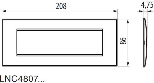 Legrand Bticino Living Light Air Horizontal Switch Frame Black 7 Στοιχείων LNC4807ST