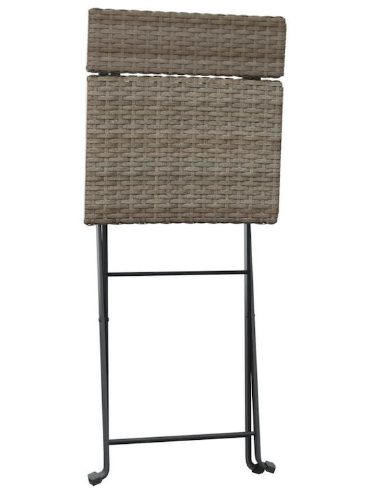 Outdoor Chair Rattan Grey 2pcs 40x45x79cm