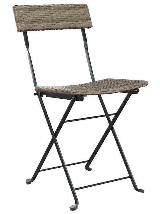 Outdoor Chair Rattan Grey 2pcs 40x45x79cm