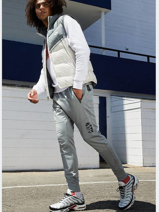 Sweatpants Glossy with Elastic Gray