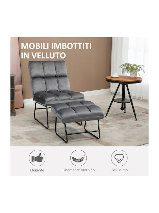 cu Puf Gri 60x80.5x89cm