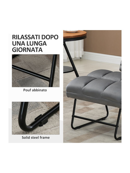 cu Puf Gri 60x80.5x89cm