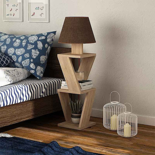 Megapap Kozena Vintage Floor Lamp H85xW22cm. with Socket for Bulb E27 Yellow