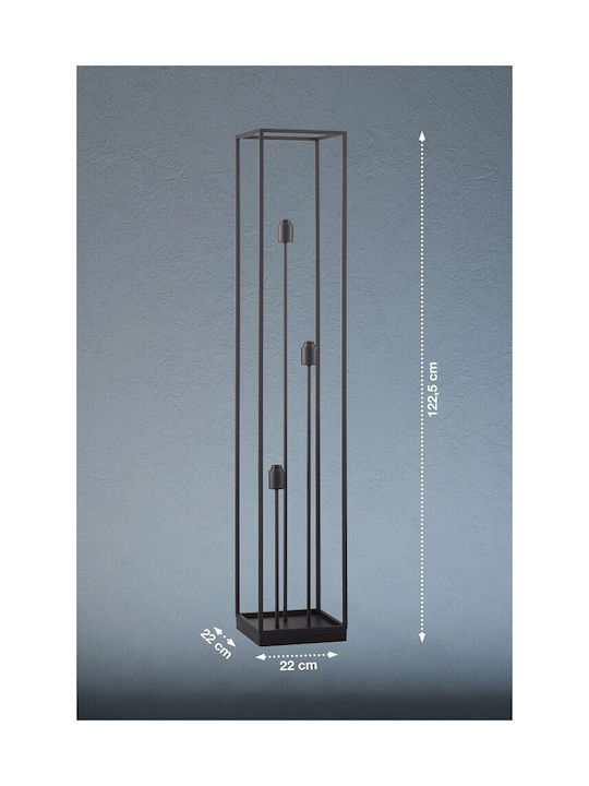 Fischer Honsel Lampă de podea Î122.5xL22cm. cu Soclu pentru Bec E14 Negru