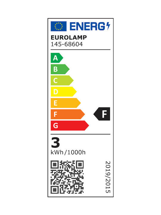 Eurolamp Round Metallic Recessed Spot with Integrated LED and Natural White Light 3W Silver 8.5x8.5cm.