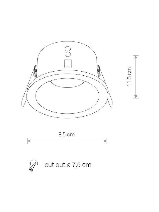 Nowodvorski Charlie Round Metallic Recessed Spot with Socket GU10 White 1pcs