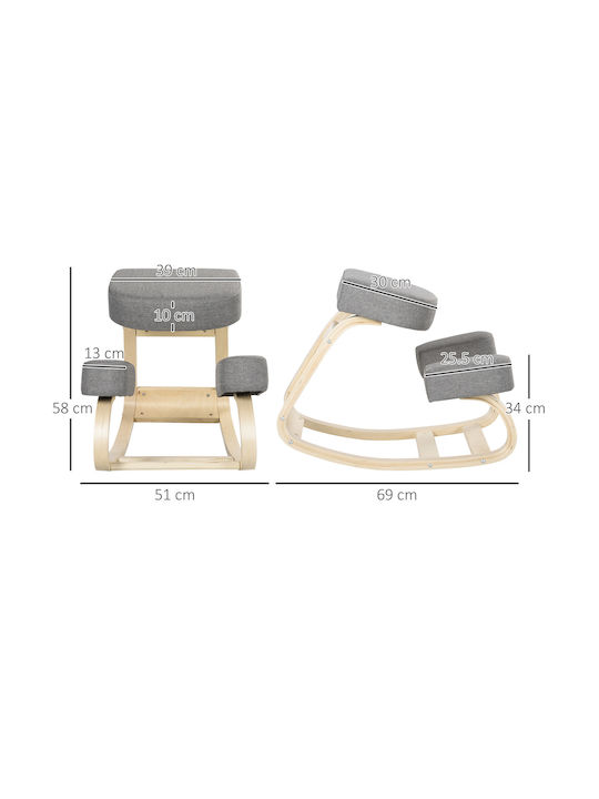 Office Stool Gray 51x69x58cm