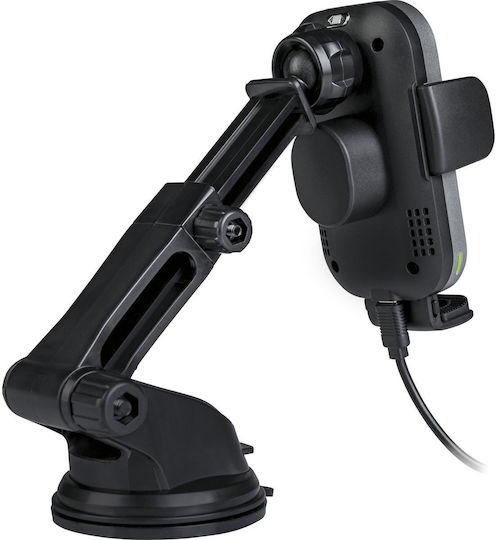 Verbatim FWC-02 Car Mobile Mount with Adjustable Hooks and Wireless Charging Black