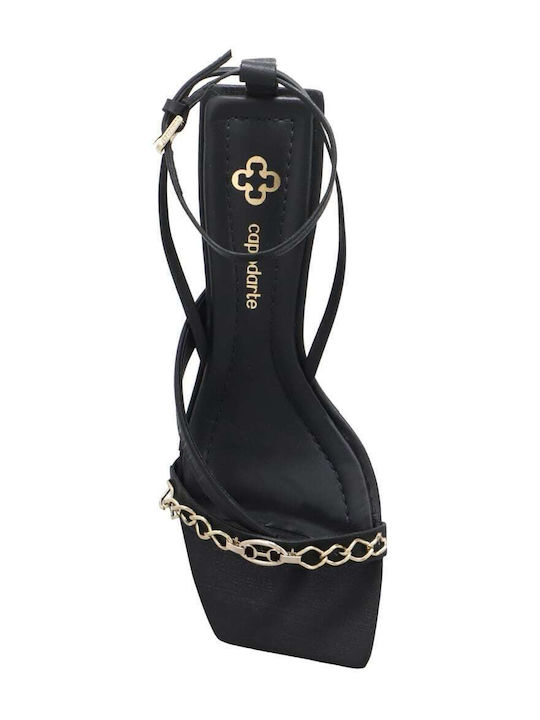 Damen Sandalen Aus Leder Schwarz