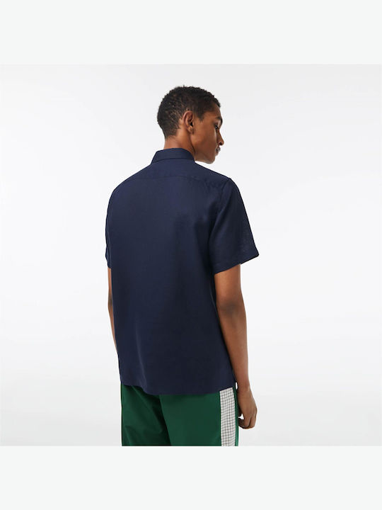 Lacoste Λινό Πουκάμισο Navy Μπλε