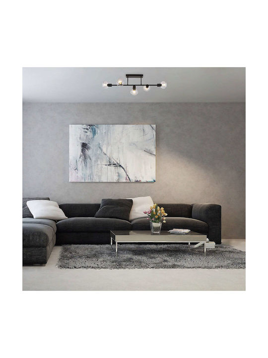 Rabalux Sullivan Ceiling Mount Light 83cm Black with Socket E14