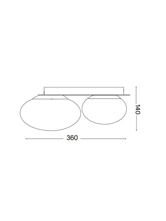 Ideal Lux Nimfea Modernă Metalică Plafonieră de tavan cu Dulie GX53 36buc Alb